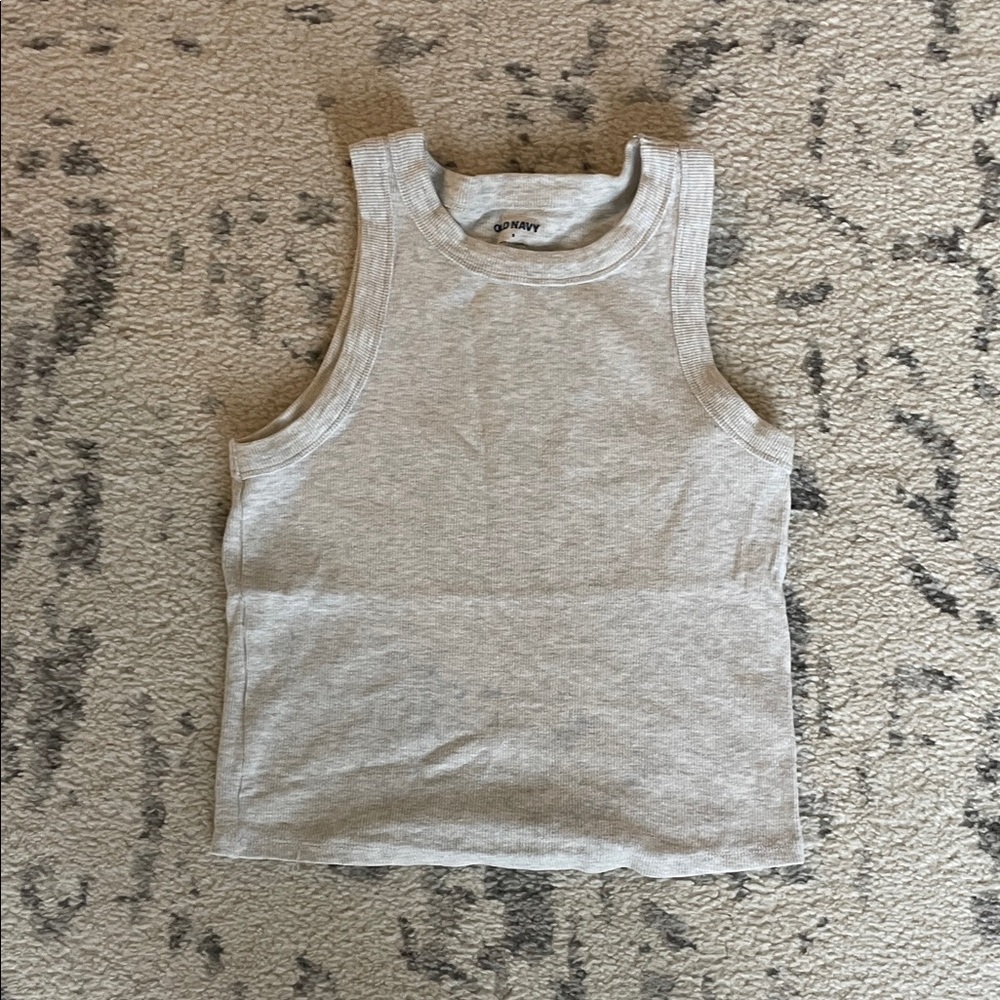 Old Navy Light Gray Ribbed Tank
